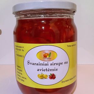 Svarainiai sirupe su avietėmis (500 ml.)