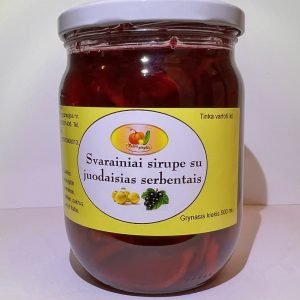Svarainiai sirupe su juodaisiais serbentais 500 ml.